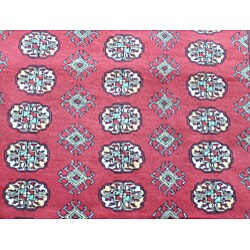 Pakistani Pak Bokhara Hand-knotted Red Rug (4' x 6')