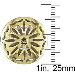 10k Gold Over Silver Round Disc Cutout Ring