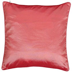Beige/ Pink Silky Squares Cushion Cover