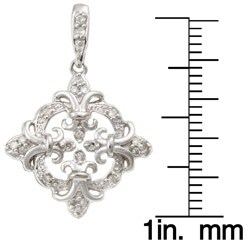 Sterling Silver 1/5ct TDW Diamond Fleur de Lis Earrings
