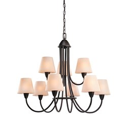 Matte Black 9-light Iron Chandelier