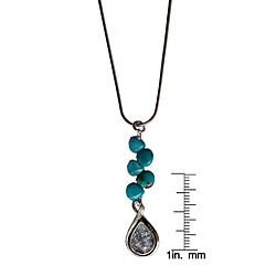 Sterling Silver Roman Glass and Turquoise Necklace (Israel)