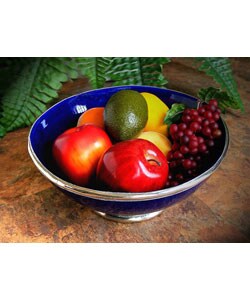 Ceramic Bowl with Metal Overlay (Morocco)