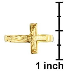 14k Gold over Silver Men's Crucifix Ring