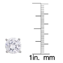 Sterling Silver CZ 8-mm Round Stud Earrings