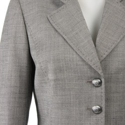 Tahari ASL Women's Grey 3-button Pant Suit