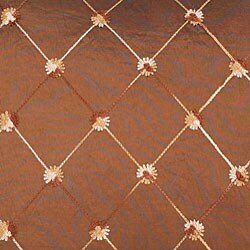 Brown Diamond Embroidered Cushion Cover
