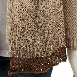 FINAL SALE Dolce Cabo Women's 3-button Beaded Sweater