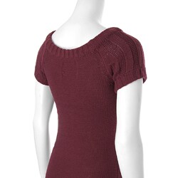 Love by Design Junior's Short-sleeve Cable Knit Dress