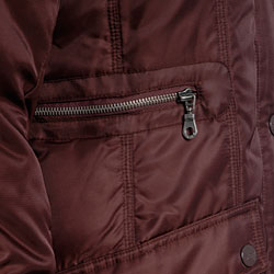 DKNY Women's Hooded Zip-front Down Coat