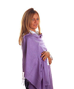 Himalaya Trading Co. Royal Lilac Pashmina and Silk Shawl