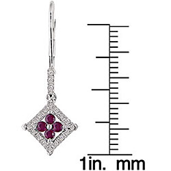 10k Gold Ruby and 1/6ct TDW Diamond Earrings