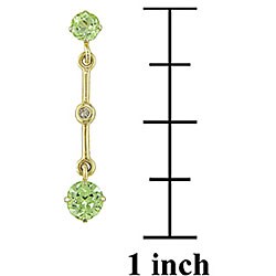 10k Yellow Gold Peridot/ Diamond Accent Earrings