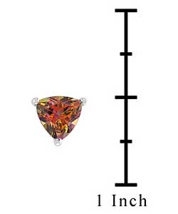 14k Gold Trillion-cut Ecstasy Topaz Stud Earrings