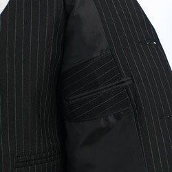 BJK Collections Boy's 6-piece Striped Black Suit