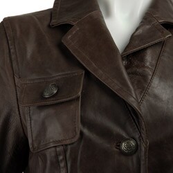Identify Women's Belted Leather Jacket