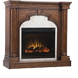 Cunningham Brown Mahogany Electric Fireplace