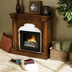 Cunningham Brown Mahogany Gel Fuel Fireplace