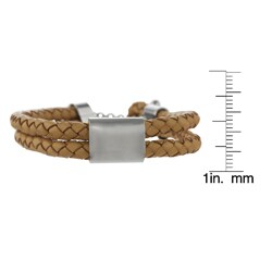 Stainless Steel and Synthetic Leather Bracelet