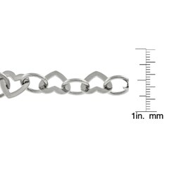 Stainless Steel Heart Link Necklace