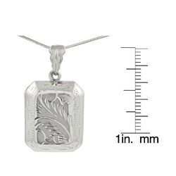 Sterling Silver Etched Locket Necklace