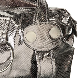 Gustto Metallic Snakeskin Baca Handbag