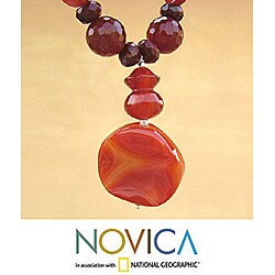Agate, Carnelian and Onyx 'Fire Queen' Necklace (India)