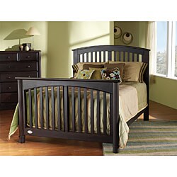 Solid Wood Espresso Convertible Crib with Guard Rail
