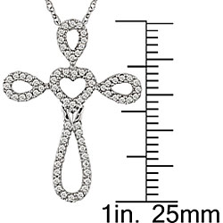 10k Gold 1/5ct TDW Diamond Cross Necklace