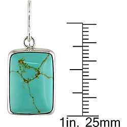 Sterling Silver Turquoise Rectangle Hook Earrings