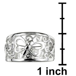Sterling Essentials Sterling Silver Butterfly and Heart Ring