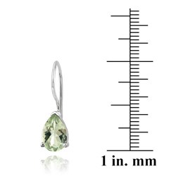 Glitzy Rocks Sterling Silver Green Amethyst Teardrop Earrings