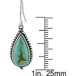 Sterling Silver Turquoise Teardrop Hook Earrings