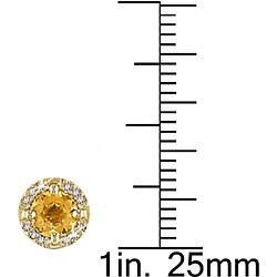 14k Yellow Gold Citrine and Diamond Earrings