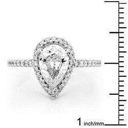 14k Gold 1 1/4ct TDW Pear-cut Diamond Ring (D, SI1)