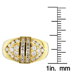 18k Gold 1 1/10ct TDW Diamond Football Ring (G-H, SI) (Size 7.25)