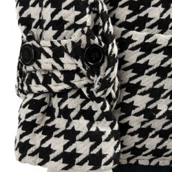 Coffee Shop Women's Belted Houndstooth Wool Coat