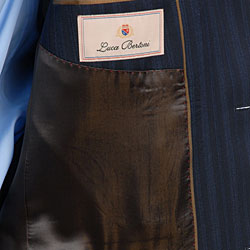 Luca Bertoni Men's Navy Pinstripe Suit