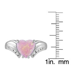 Sterling Silver Heart-cut Opal and CZ Ring