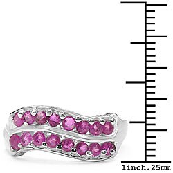 Sterling Silver and Round Ruby Ring