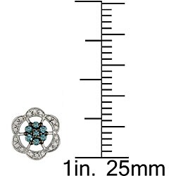 10k Gold 1/2ct TDW Blue and White Diamond Earrings