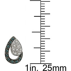 10k Gold 1/6ct TDW Blue and White Diamond Earrings