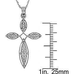 10k Gold 1/10ct TDW Diamond Cross Necklace