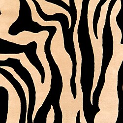 Hand-tufted Zebra Print Wool Rug (5' x 8')