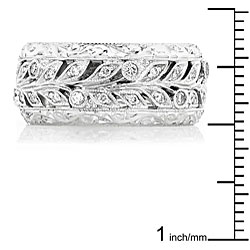 Palladium 1/4ct TDW Diamond Floral Wedding Band (H-I, SI)