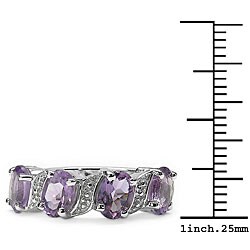 Sterling Silver Genuine Amethyst Ring (Size 7)