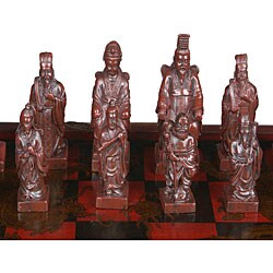 Red Leather Chinese Mythology Chess Game Set