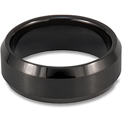 Black Tungsten Brushed and Polished Band (8 mm)