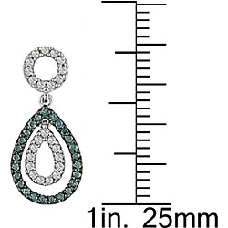 14k Gold 1/2ct TDW Blue and White Diamond Earrings