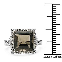 Sterling Silver Genuine Smokey Quartz Ring